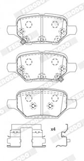 Фото автозапчасти комплект тормозных колодок задних CHEVROLET TRAX; OPEL MOKKA / MOKKA X 1.4-1.8 06.12- FERODO FDB5215