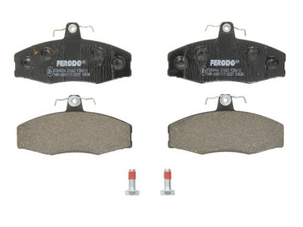Комплект тормозных колодок передний (с направляющими винтами тормозного суппорта) CITROEN XM; SKODA FAVORIT, FAVORIT FORMAN, FELICIA CUBE, FELICIA I, FELICIA II; Volkswagen CADDY II 1.3-3.0 06.88-04.02 FERODO FDB610 (фото 1)