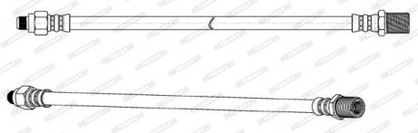 Гибкий тормозной шланг задний левый/правый (длина 385мм/385мм, M10x1/M16x1,5/M10x1) IVECO DAILY III, DAILY IV, DAILY LINE, DAILY VI 2.3D-3.0D 05.99- FERODO FHY2805
