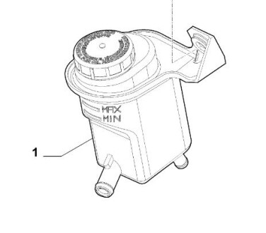 Фото автозапчастини бачок насоса гидроусилителя CITROEN NEMO, NEMO/MINIVAN; FIAT DOBLO, DOBLO CARGO, FIORINO/MINIVAN, QUBO; OPEL COMBO TOUR, COMBO/MINIVAN; PEUGEOT BIPPER, BIPPER TEPEE 1.3D-Electric 11.07- FIAT/Alfa/Lancia 51958898 (фото 1)