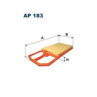 Фото автозапчасти воздушный фильтр SEAT AROSA, CORDOBA, CORDOBA VARIO, IBIZA II, IBIZA III, LEON, TOLEDO II; SKODA OCTAVIA I; Volkswagen BORA, BORA I, GOLF IV, LUPO I, NEW BEETLE, POLO 1.4/1.6 04.96-12.10 FILTRON AP 183