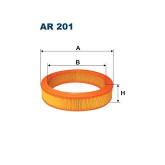 Фото автозапчастини повітряний фільтр AUDI 100 C2, 100 C3, 50, 80 B1, 80 B2, 80 B3, 80 B4, COUPE B2; CITROEN AXEL, LNA, VISA; SAAB 96; SEAT AROSA, CORDOBA, CORDOBA VARIO, IBIZA II, INCA 0.6-2.2 05.72-07.05 FILTRON AR 201