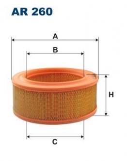 Фото автозапчастини фільтр повітря FILTRON AR260