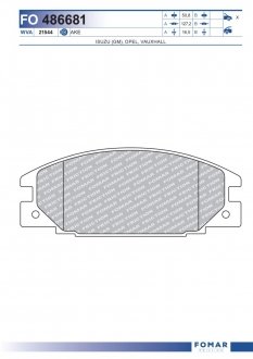Колодки гальмівні дискові FOMAR 486681