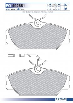 Фото автозапчасти колодки гальмівні дискові FOMAR 492681