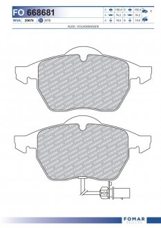 Фото автозапчасти колодки торм. п audi a6 97- FOMAR 668681