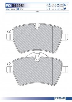 Фото автозапчастини колодки гальмівні дискові FOMAR 844981