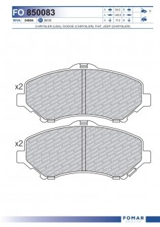 Фото автозапчастини колодки гальмівні дискові FOMAR 850083