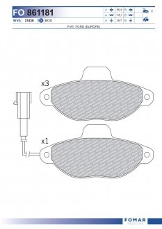 Фото автозапчастини колодки гальмівні дискові FOMAR 861181