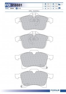 Фото автозапчастини колодки гальмівні дискові FOMAR 918881