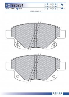 Фото автозапчасти колодки гальмівні дискові FOMAR 925281
