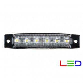 Фото автозапчасти габаритный фонарь светодиодный Белый 24v 6LED FR Form plast FR0172W