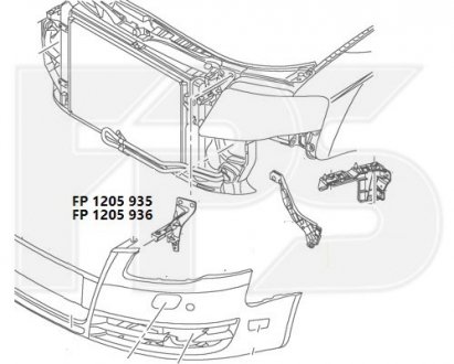Фото автозапчасти кріплення бампера FPS FP 1205 935 (фото 1)