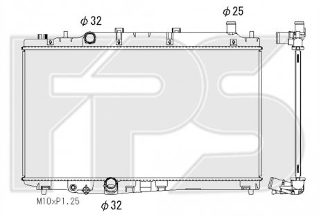 Фото автозапчасти радіатор охолодження FPS FP 30 A814