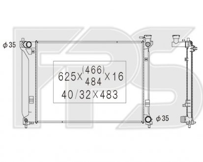 Фото автозапчасти радіатор охолодження FPS FP 32 A468