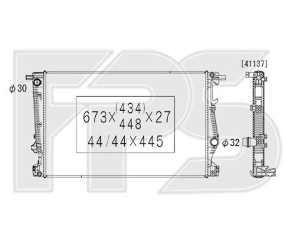 Фото автозапчасти радіатор охолодження FPS FP 38 A478