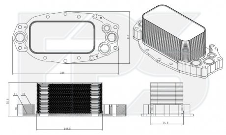 Фото автозапчасти радіатор масляний FPS FP 43 B10