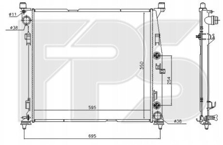 Фото автозапчасти радіатор охолодження FPS FP 46 A643