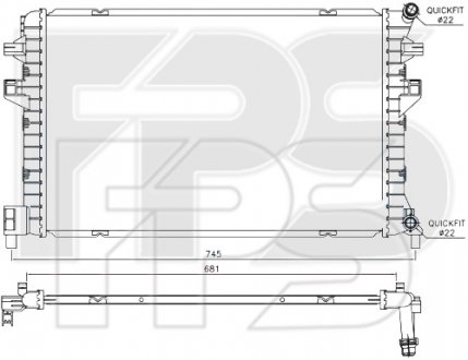 Фото автозапчастини радіатор охолодження FPS FP 64 A165