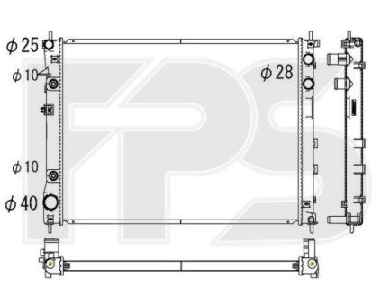 Фото автозапчасти радіатор охолодження FPS FP 67 A1408