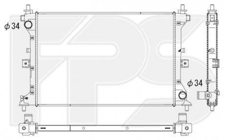 Фото автозапчасти радіатор охолодження FPS FP 68 A644