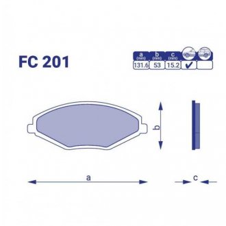 Фото автозапчастини колодки гальмівні (дискові) VW Vento / Passat III, Сhery Amulet FRICO FC 201