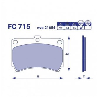 Колодка торм. Mazda 323, Demio MPV, MX-3; Kia Rio передн. (пр-во) FRICO FC 715 (фото 1)