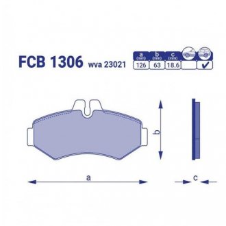 Колодки гальмівні задні без вух Mercedes Sprinter FRICO FCB 1306