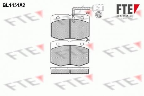 Комплект тормозных колодок, дисковый тормоз FTE BL1451A2 (фото 1)