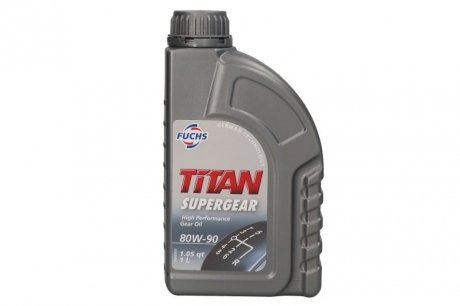 Фото автозапчастини трансмісійне масло TITAN (1л) SAE 80W90 (SUPERGEAR) ;API GL-4; GL-5; EvoBus 26.000-025; MAN 342 M2; MIL-L-2105D; NH520A; STEYR B-101; ZF TE-ML 05A; ZF TE-ML 12E; ZF TE-ML 17B; ZF TE-ML 19B; ZF TE-ML FUCHS TITAN SUPG.80W90 1L