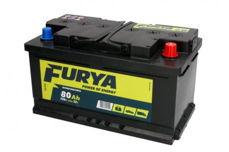 Акумулятор 12V 80Ah/720A (P+ стандартний полюс) 315x175x175 B13 - ніжка висотою 10,5 мм (стартер) FURYA BAT80/720R/FURYA