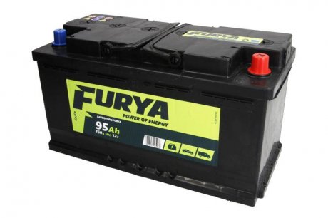 Акумулятор 12V 95Ah/760A (P+ стандартний полюс) 353x175x190 B13 - ніжка висотою 10,5 мм (стартер) FURYA BAT95/760R/FURYA