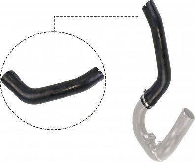 Патрубок интеркулера (черный) FIAT DOBLO, DOBLO CARGO 1.3D 02.10- Gates 090472 (фото 1)
