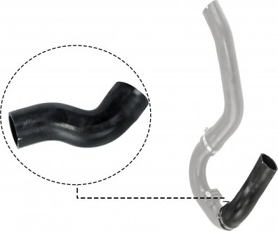 Патрубок интеркулера (черный) FIAT DOBLO, DOBLO CARGO 1.3D 02.10- Gates 09-1293