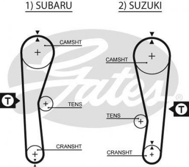 Ремень ГРМ SUBARU JUSTY I, JUSTY II; SUZUKI SAMURAI, SWIFT, SWIFT II 1.2/1.3 10.86-12.04 Gates 5240XS (фото 1)