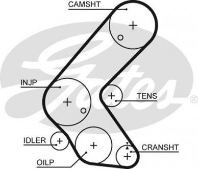 Фото автозапчасти комплект ГРМ (ремінь + ролик) Gates K015679XS