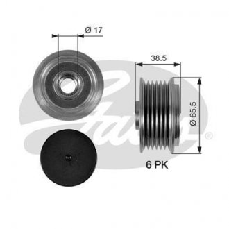 Шків генератора FORD USA PROBE II; MAZDA 323 F V, 626 IV, MX-3, MX-6, XEDOS 6 1.8/2.0/2.5 01.92-10.99 Gates OAP7085