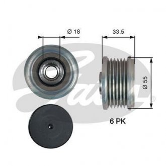 Шкив генератора MERCEDES A (W176), B SPORTS TOURER (W246, W242), CLA (C117), CLA SHOOTING BRAKE (X117), GLA (X156) 1.5D 06.12- Gates OAP7216