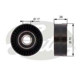 Паразитный ролик поликлинового ремня LEXUS IS II; TOYOTA AURIS, AVENSIS, COROLLA, COROLLA VERSO, RAV 4 III, RAV 4 IV, VERSO 2.0D/2.2D 07.05- Gates T36379