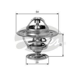 Фото автозапчастини термостат системи охолодження (81°C) VOLVO 240; ALFA ROMEO 164; FIAT CROMA, REGATA; FORD ESCORT V, ESCORT VI, SIERRA II; ЯГУАР XJ; LANCIA THEMA; MAZDA 929 II 1.1-5.3 11.73-12.07 Gates TH10981G1