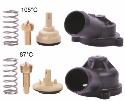 Термостат системи охолодження (87; 105°C/105°C, в корпусі) Volkswagen GOLF PLUS V, GOLF V, POLO 1.4 02.02-11.06 Gates TH701K1 (фото 1)