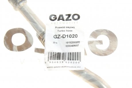Трубка зливу олії з турбіни Renault Master/Trafic 2.5 dCi 98- GAZO GZ-D1020