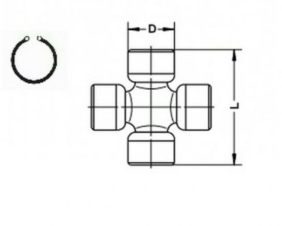 Крестовина карданного вала (27ммx74,5мм) NISSAN PATHFINDER III, TERRANO II 2.4-4.0 02.93- GKN (Lobro) U218