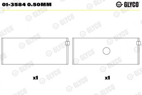 Фото автозапчастини шатунний підшипник Glyco 01-3584 0.50MM