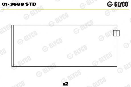 Фото автозапчасти вкладиш шатунний Glyco 01-3688 STD