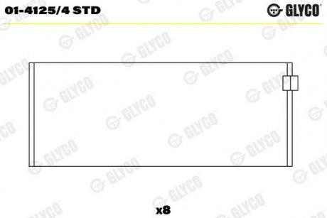 Фото автозапчасти вкладиш шатунний Glyco 01-4125/4 STD