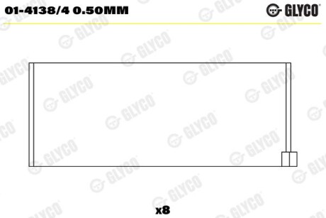 Фото автозапчасти вкладыши шатунные RENAULT 0,50 1,3/1,4/1,6 K4J/K4M/CIJ/C2J/C3J 86-07 Glyco 01-4138/4 0.50MM (фото 1)