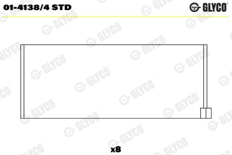 Фото автозапчастини шатунний підшипник Glyco 01-4138/4 STD