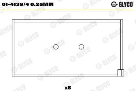 Фото автозапчастини шатунний підшипник Glyco 01-4139/4 0.25MM