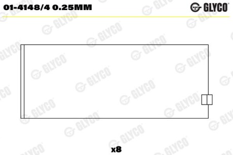 Фото автозапчасти вкладыши шатунные FORD 0,25mm 1,6 16V-2,0 16V Glyco 01-4148/4 0.25MM